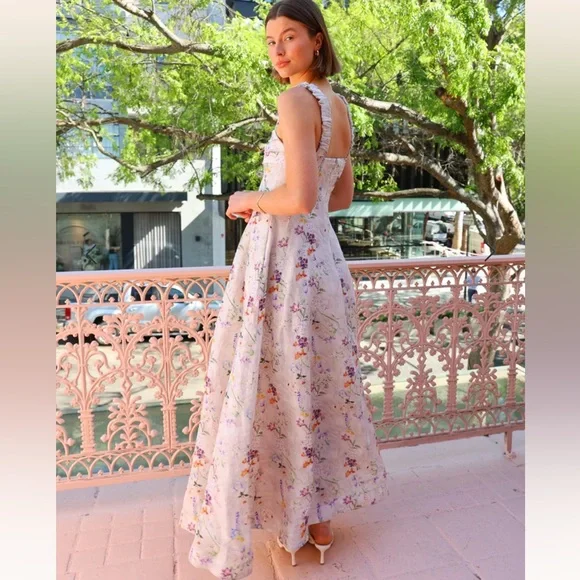 Aqua Blu Floral A-Line Maxi Skirt - Picture 5 of 5